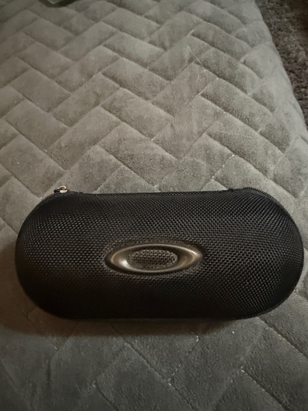 Oakley Black Zip Eyewear Case with Textured Shell